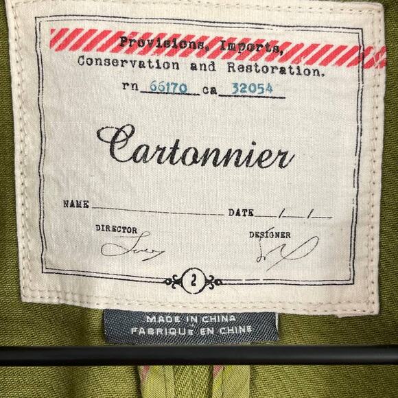 Anthropologie Cartonnier Kittery Green Elbow Patch Blazer Jacket Size 2 - Picture 5 of 7